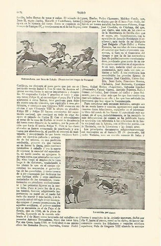 LAMINA ESPASA 1341: Rejoneadores obra de Juan de Toledo