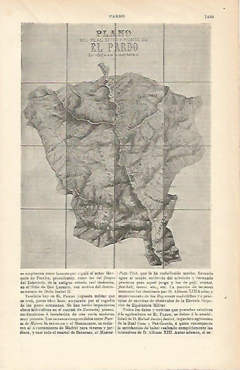 LAMINA ESPASA 1393: Plano de El Pardo