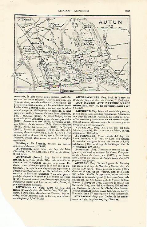 LAMINA ESPASA 13016: Plano de Autun Francia