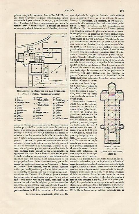 LAMINA ESPASA 13103: Monasterio de Bellpuig de les Avellanes