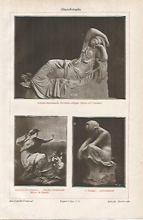 LAMINA ESPASA 13114: Ariadna abandonada escultura antigua