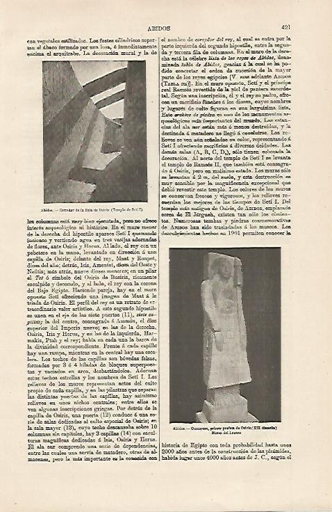 LAMINA ESPASA 13155: Corredor de la Sala de Osiris en Abidos Egipto