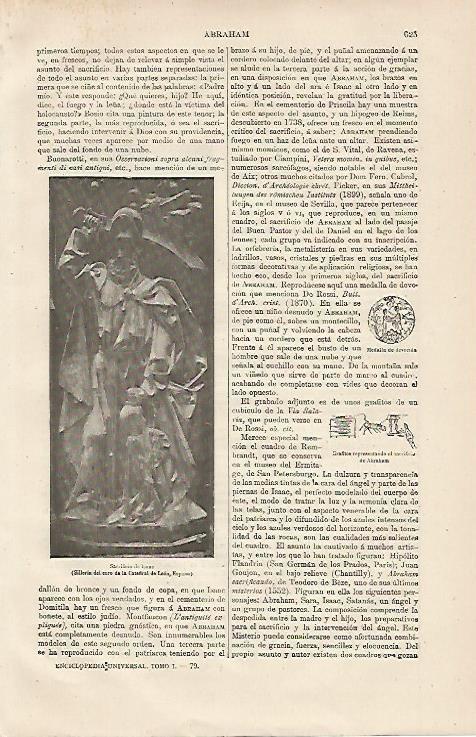 LAMINA ESPASA 13177: Sacrificio de Isaac en la Silleria del Coro de la Catedral de Leon