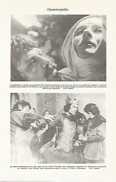LAMINA ESPASA 13336: Escena de Los diablos de Loudoun y de Macbeth de Polanski