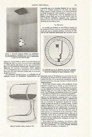 LAMINA ESPASA 13360: Lampara Hartog y silla Tatlin de 1927