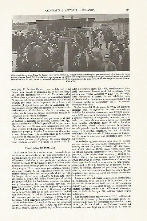 LAMINA ESPASA 13418: Obreros de la empresa Enka de Breda (Holanda)