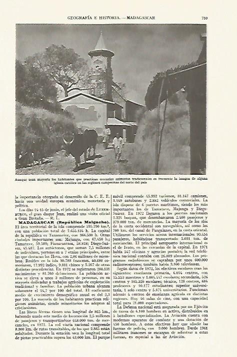 LAMINA ESPASA 13429: Iglesia en la isla de Madagascar