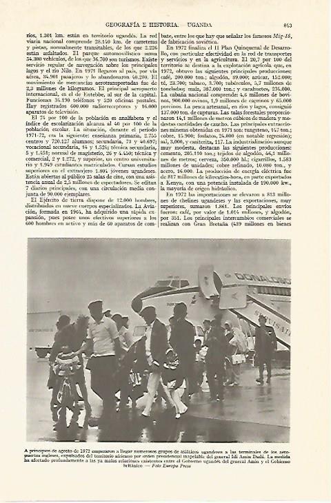 LAMINA ESPASA 13453: Ugandeses en Gran Bretaña