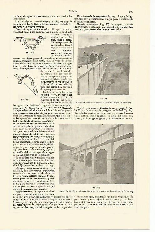 LAMINA ESPASA 13616: Vistas del Canal de Aragon y Cataluña