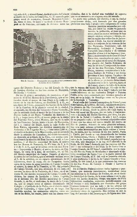 LAMINA ESPASA 13643: Exposicin internacional de 1922 en Rio de Janeiro