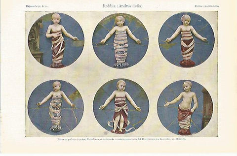 LAMINA ESPASA 13684: Niños en pañales fajados por Amdes della Robbia