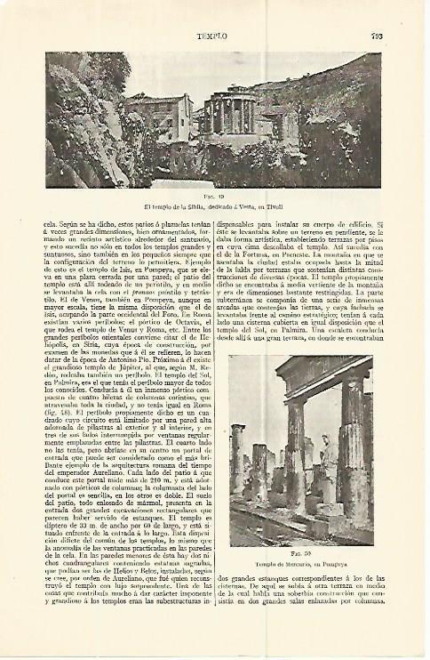 LAMINA ESPASA 13793: Templo de la Sibila en Tivoli