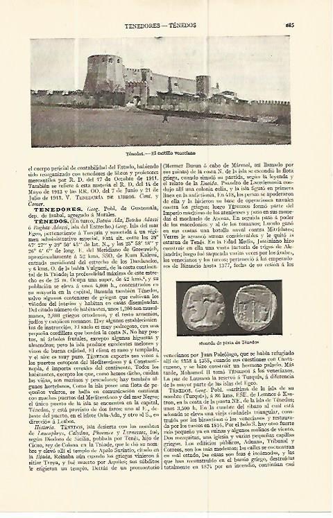 LAMINA ESPASA 13811: Castillo veneciano de Tenedos Grecia