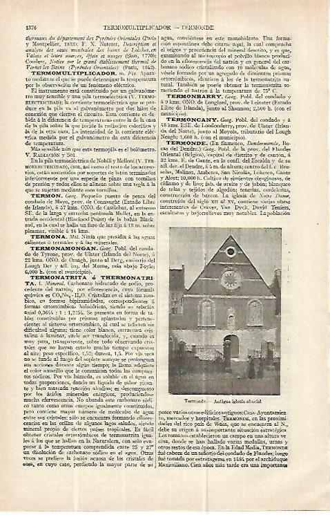 LAMINA ESPASA 13869: Iglesia de Termonde Belgica