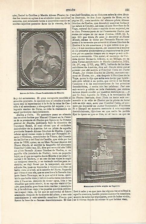 LAMINA ESPASA 13941: Retrato de Colon en el Ayuntamiento de Genova