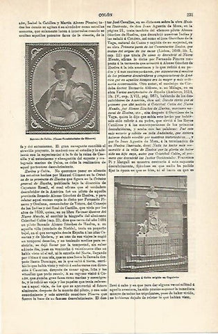 LAMINA ESPASA 13941: Retrato de Colon en el Ayuntamiento de Genova