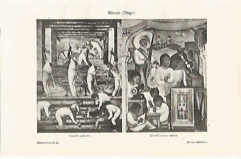 LAMINA ESPASA 13992: Trapiche azucarero y Electrificacion y cultura por D. Rivera