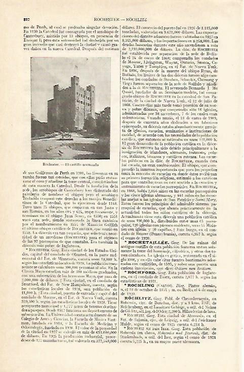 LAMINA ESPASA 13997: Castillo de Rochester