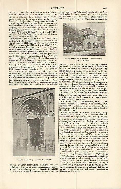 LAMINA ESPASA 13724: Puerta de la Catedral de Rochester Inglaterra