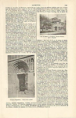 LAMINA ESPASA 13724: Puerta de la Catedral de Rochester Inglaterra
