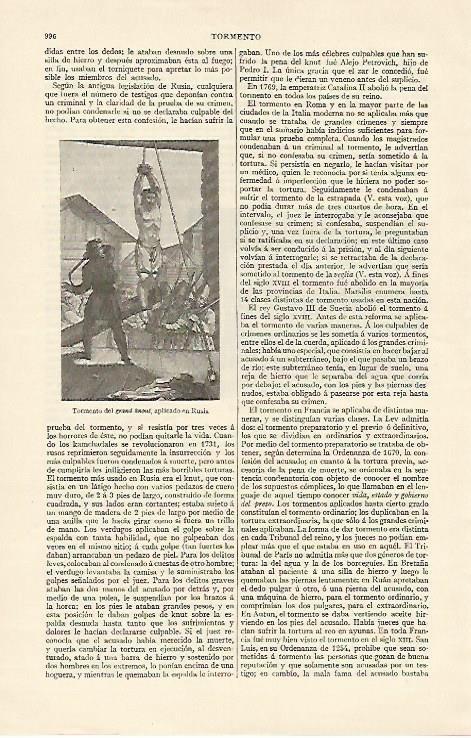 LAMINA ESPASA 1319: Tormento del grand knoud aplicado en Rusia