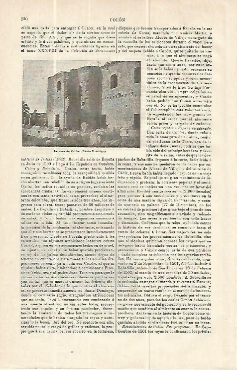 LAMINA ESPASA 13935: La casa de Colon en Santo Domingo