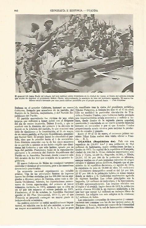 LAMINA ESPASA 13452: General Idi Amin Dada de Uganda