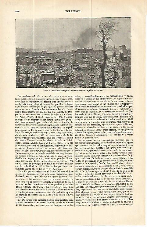 LAMINA ESPASA 13883: Yokohama despues del terremoto de 1923