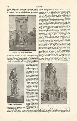 LAMINA ESPASA 1305: Vistas de Tongres Belgica