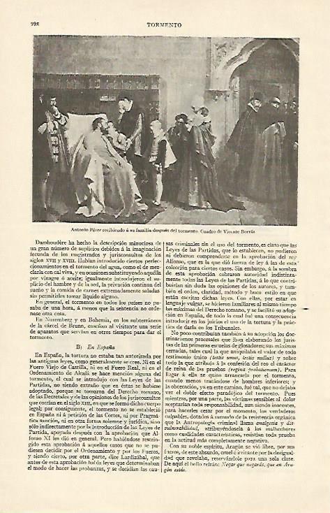 LAMINA ESPASA 1320: Antonio Perez recibiendo a su familia cuadro de Vicente Borras