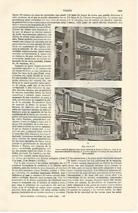 LAMINA ESPASA 1336: Torno john Bertram & Sons Co. Ltd.