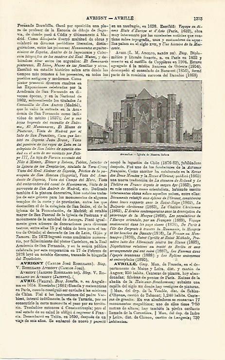 LAMINA ESPASA 13057: Iglesia de Nuestra Señora en Avranches Francia