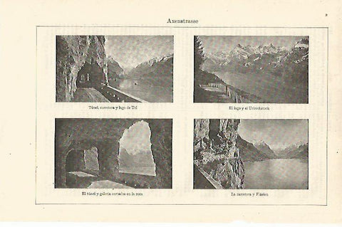 LAMINA ESPASA 13059: Vistas de Axenstrasse Suiza