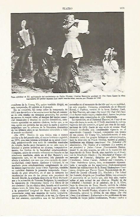 LAMINA ESPASA 13503: Escena de Las cuatro muchachitas escrita por Picasso
