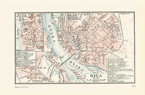LAMINA ESPASA 13627: Plano de Riga Letonia