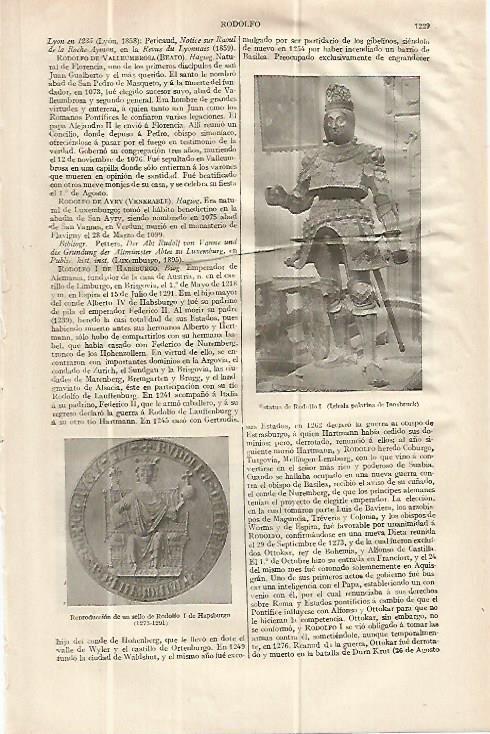 LAMINA ESPASA 13737: Estatua de Rodolfo I de Habsburgo