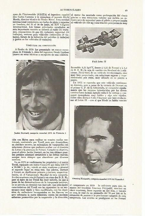 LAMINA ESPASA 13332: Ford Lotus 72 E. Fittipaldi y J. Steward