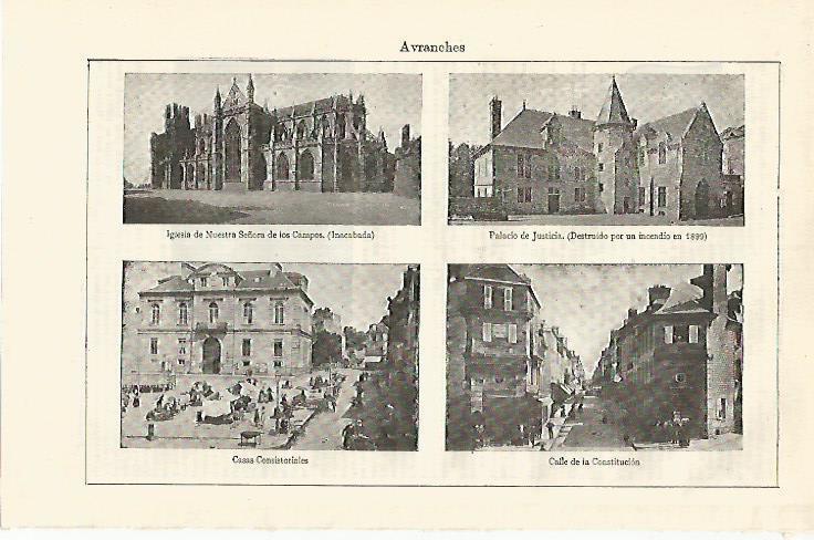 LAMINA ESPASA 13056: Vistas de Avranches Francia