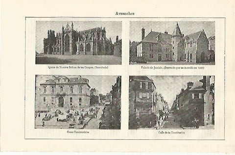 LAMINA ESPASA 13056: Vistas de Avranches Francia
