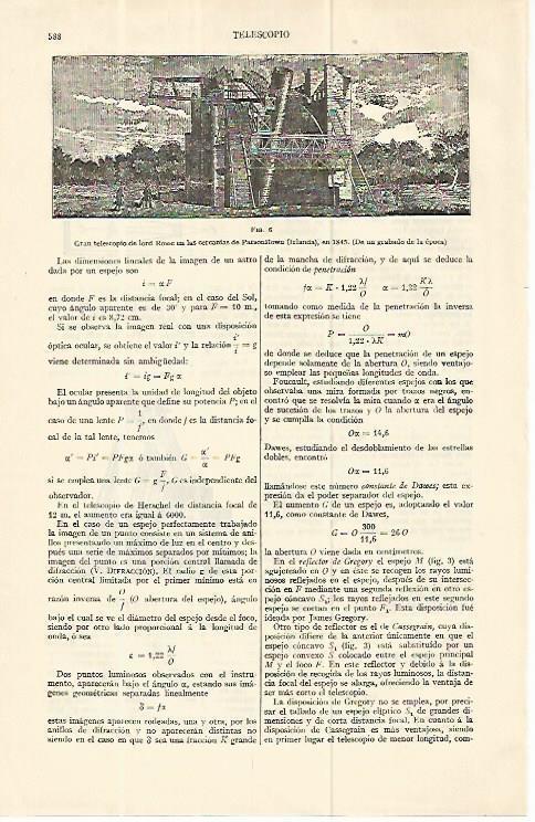 LAMINA ESPASA 13765: Telescopio de Lord Rosse en Irlanda