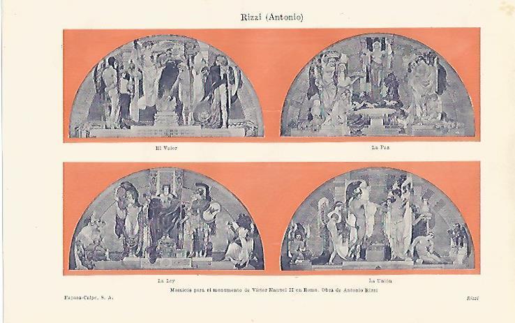 LAMINA ESPASA 13681: Mosaicos para el monumento de Victor Manuel II