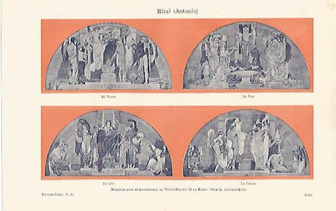 LAMINA ESPASA 13681: Mosaicos para el monumento de Victor Manuel II