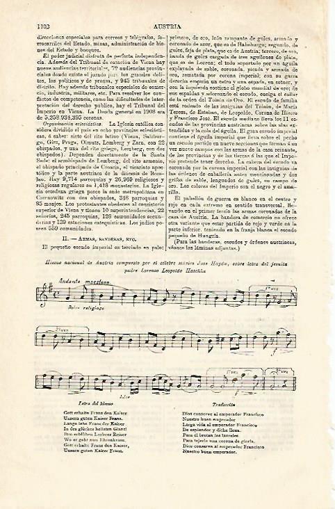 LAMINA ESPASA 13004: Himno nacional de Austria por Haydn