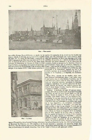 LAMINA ESPASA 13628: Vistas de Riga Letonia