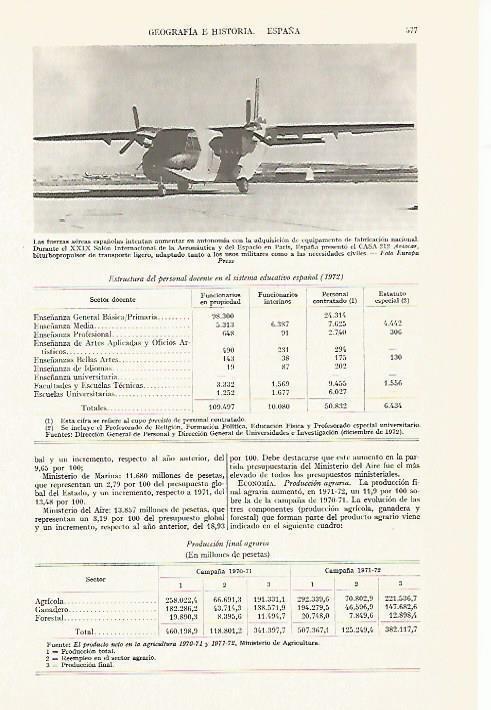 LAMINA ESPASA 13386: Avion CASA-212 Aviocar
