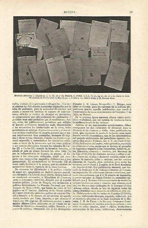 LAMINA ESPASA 13539: Revistas literarias y cientificas