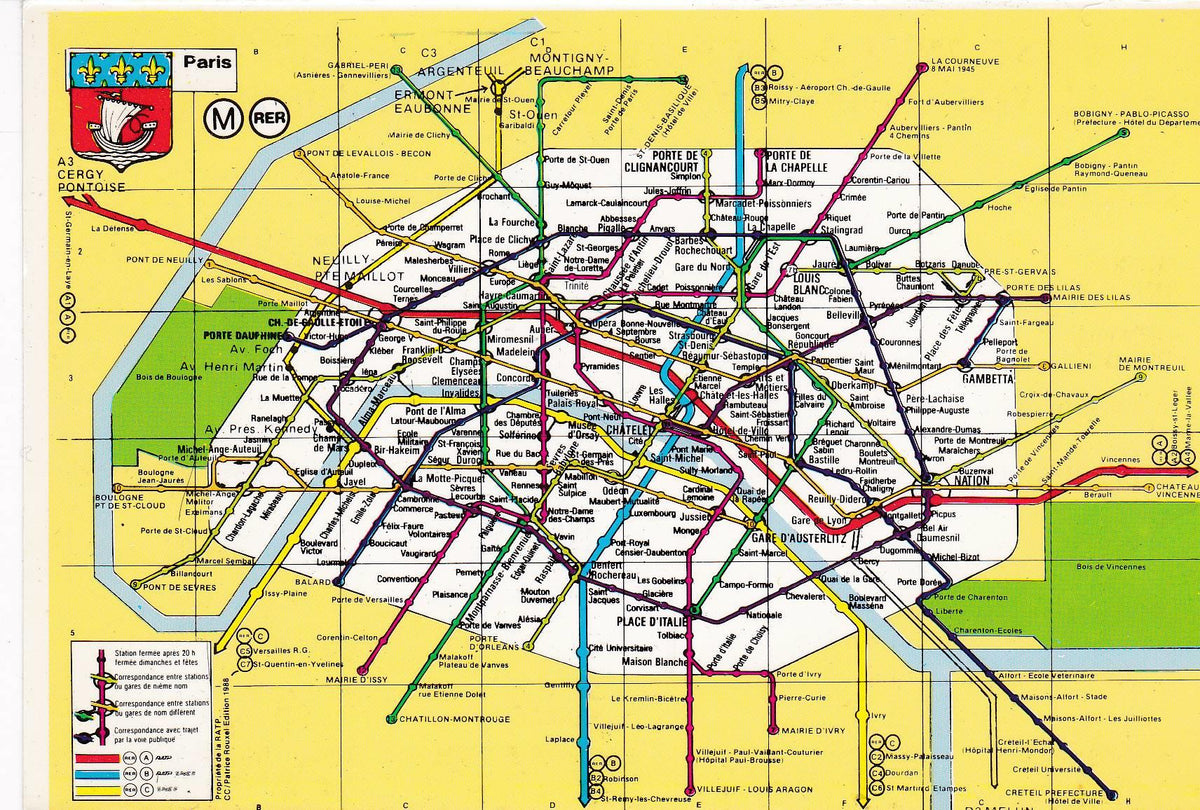 POSTAL B6912: MAPA ESTACIONES DE METRO