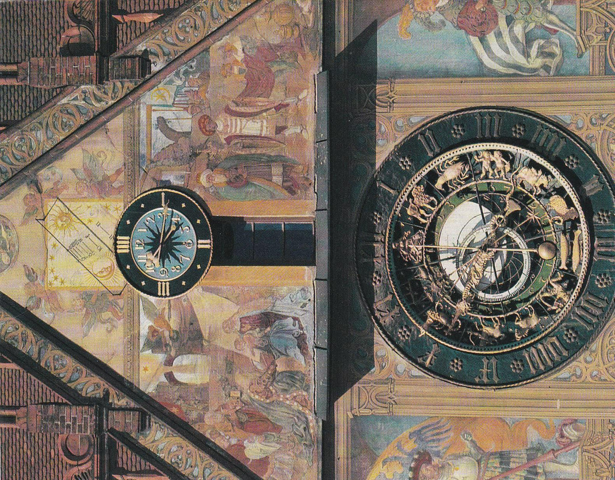 POSTAL B6992: ALEMANIA: FRANKFURT. DETALLE RELOJ CASA ULMER