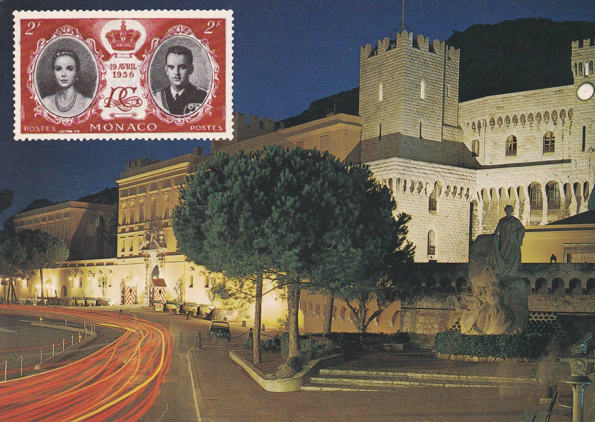 POSTAL B7014: MONACO: PALACIO DEL PRINCIPE VISTA NOCTURNA