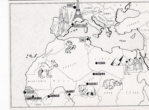 POSTAL B7070: MAPA TOPOGRAFICO BLANCO Y NEGRO EUROPA